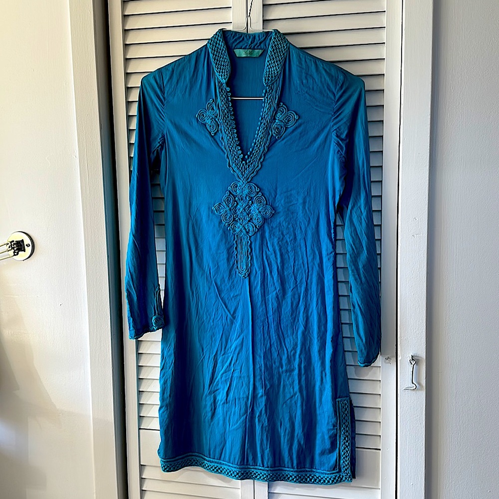 Turquoise cotton tunic from India